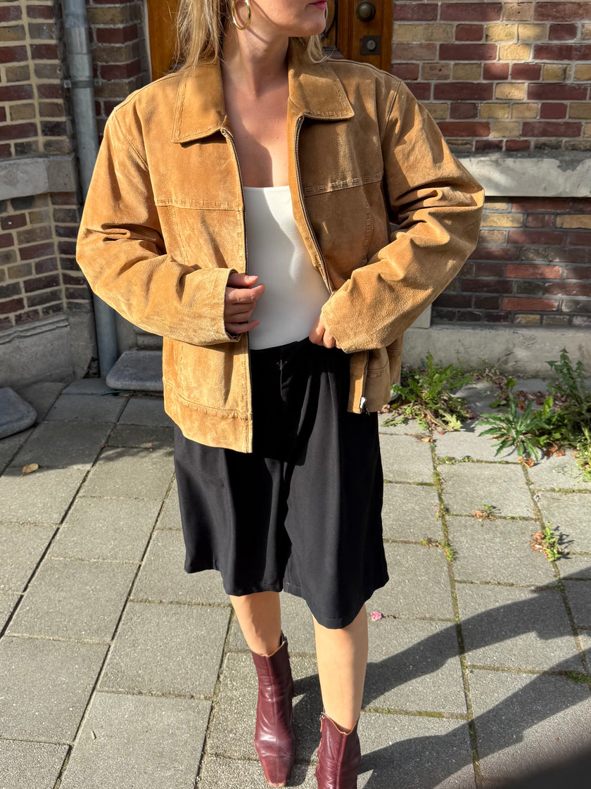 Oversized Camel Suede Jacket