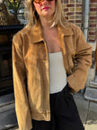 Oversized Camel Suede Jacket