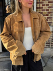 Oversized Camel Suede Jacket