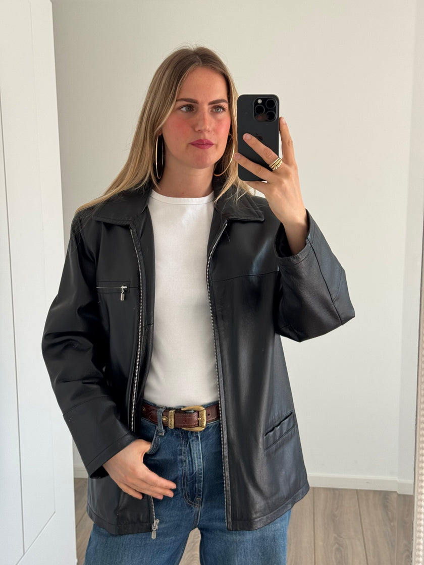 Black Soft Leather Vintage Jacket