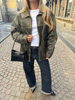 Distressed Worn Faded Leather Vintage Jacket