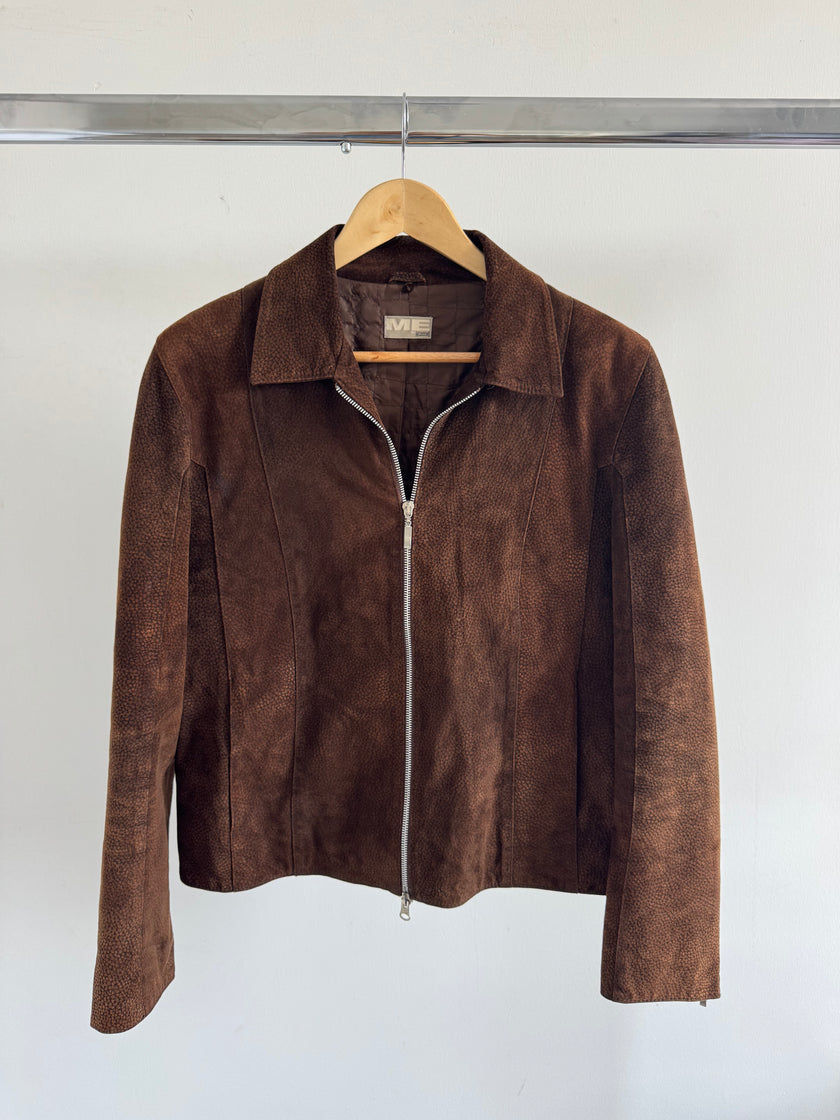 Dark Brown Suede Vintage Jacket