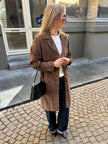 Light Brown Long Vintage Suede Coat