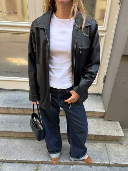 Black Soft Leather Vintage Jacket