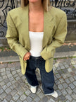 Khaki Green Checked Vintage Blazer