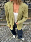 Khaki Green Checked Vintage Blazer