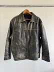 Distressed Worn Faded Leather Vintage Jacket