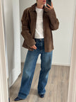 Beige/brown Oversized Suede Vintage Jacket