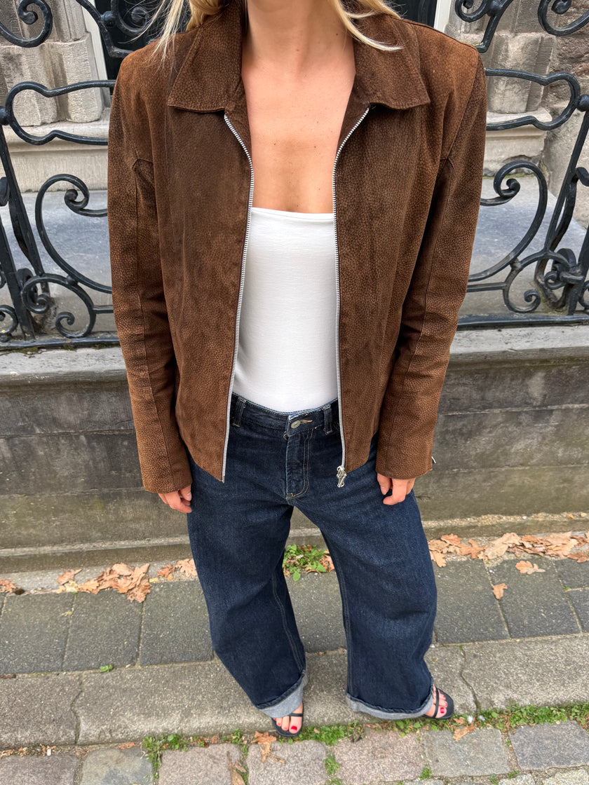 Dark Brown Suede Vintage Jacket