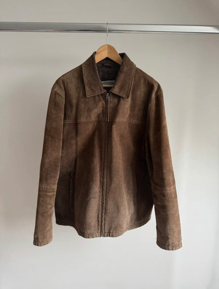 Beige/brown Oversized Suede Vintage Jacket