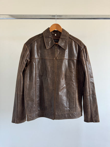 Light Brown Oversized Leather Jacket