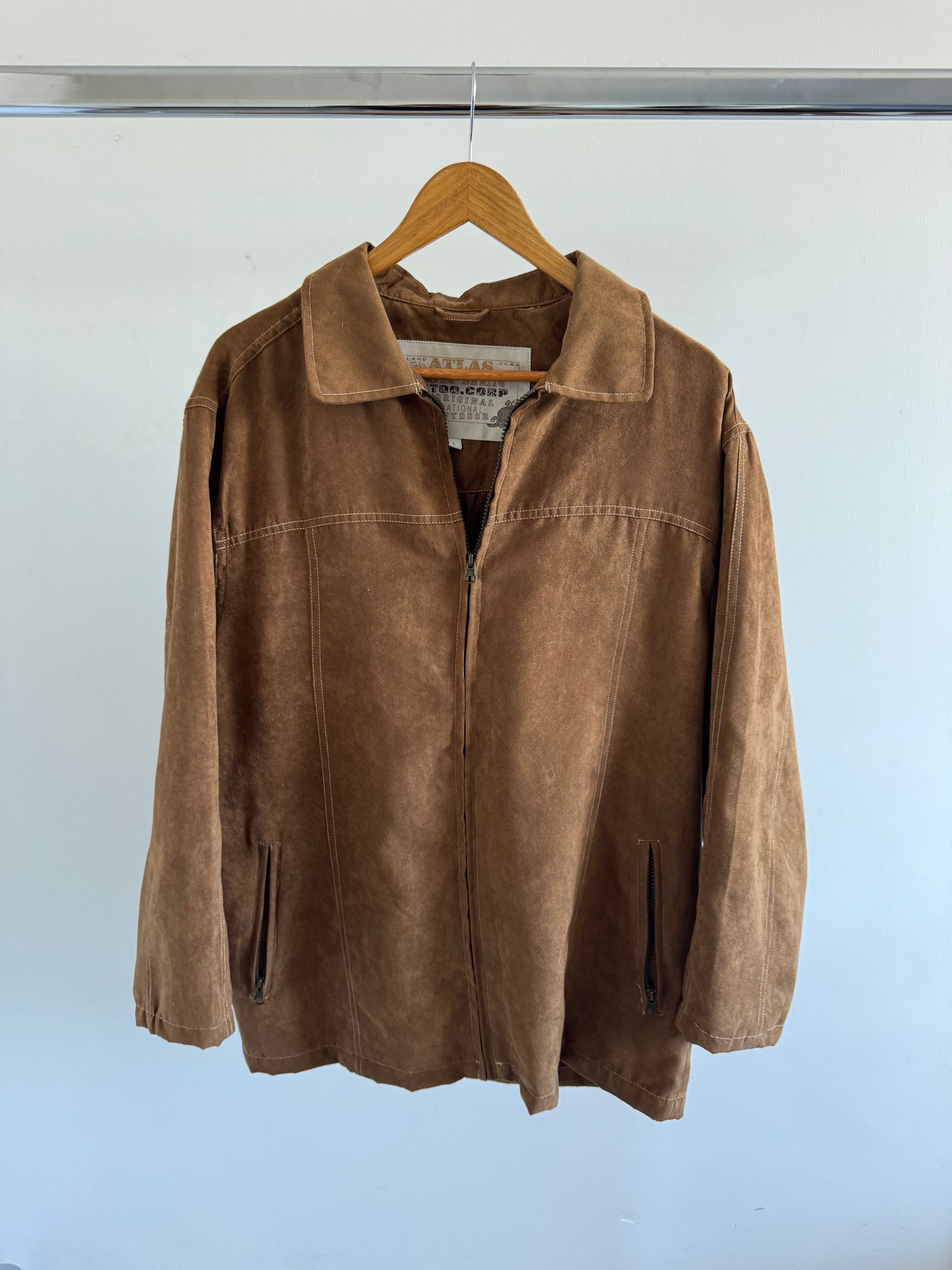 Oversized Camel Faux Suede Jacket