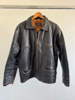 Faded/Distressed Oversized Vintage Black Leather Jacket