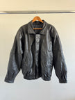 Black Leather 90s Vintage Bomber Jacket
