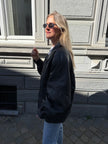 Black Leather 90s Vintage Bomber Jacket