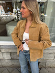 Beige Oversized Vintage Suede Jacket