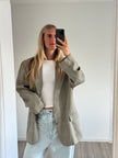 Grey Checked Grandpa Blazer