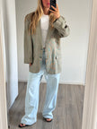Grey Checked Grandpa Blazer