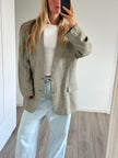 Grey Checked Grandpa Blazer