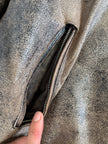 Distressed Oversized Vintage Black/Brown Leather Jacket