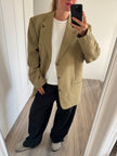 Beige Khaki Oversized Blazer