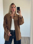 Oversized Camel Faux Suede Jacket