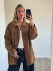 Oversized Camel Faux Suede Jacket