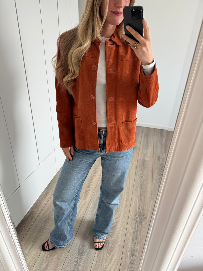 Orange/Brown Suede Vintage Jacket