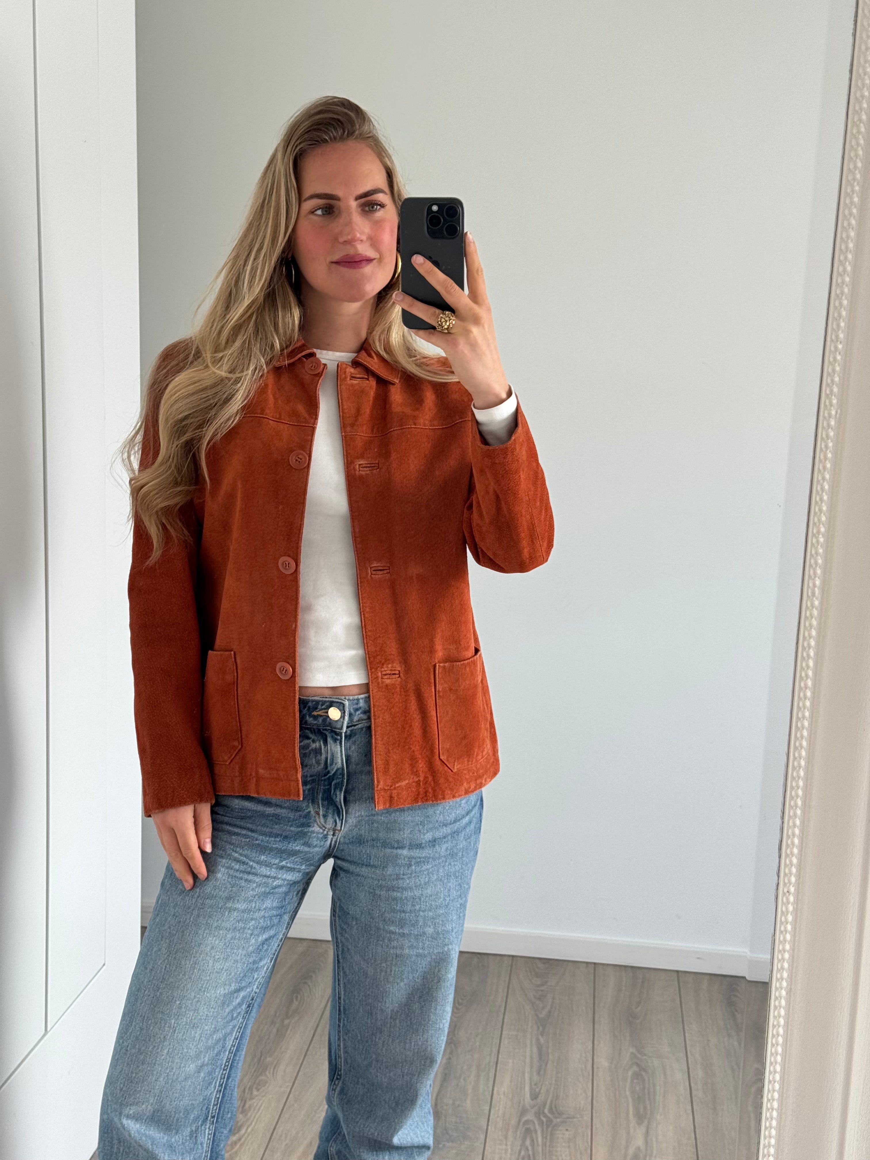 Orange/Brown Suede Vintage Jacket