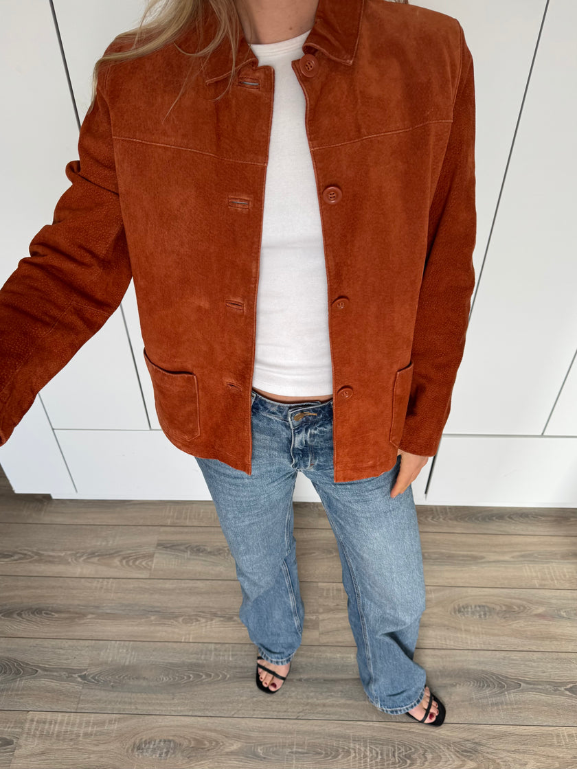 Orange/Brown Suede Vintage Jacket