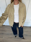 Light Beige Suede Bomberjacket