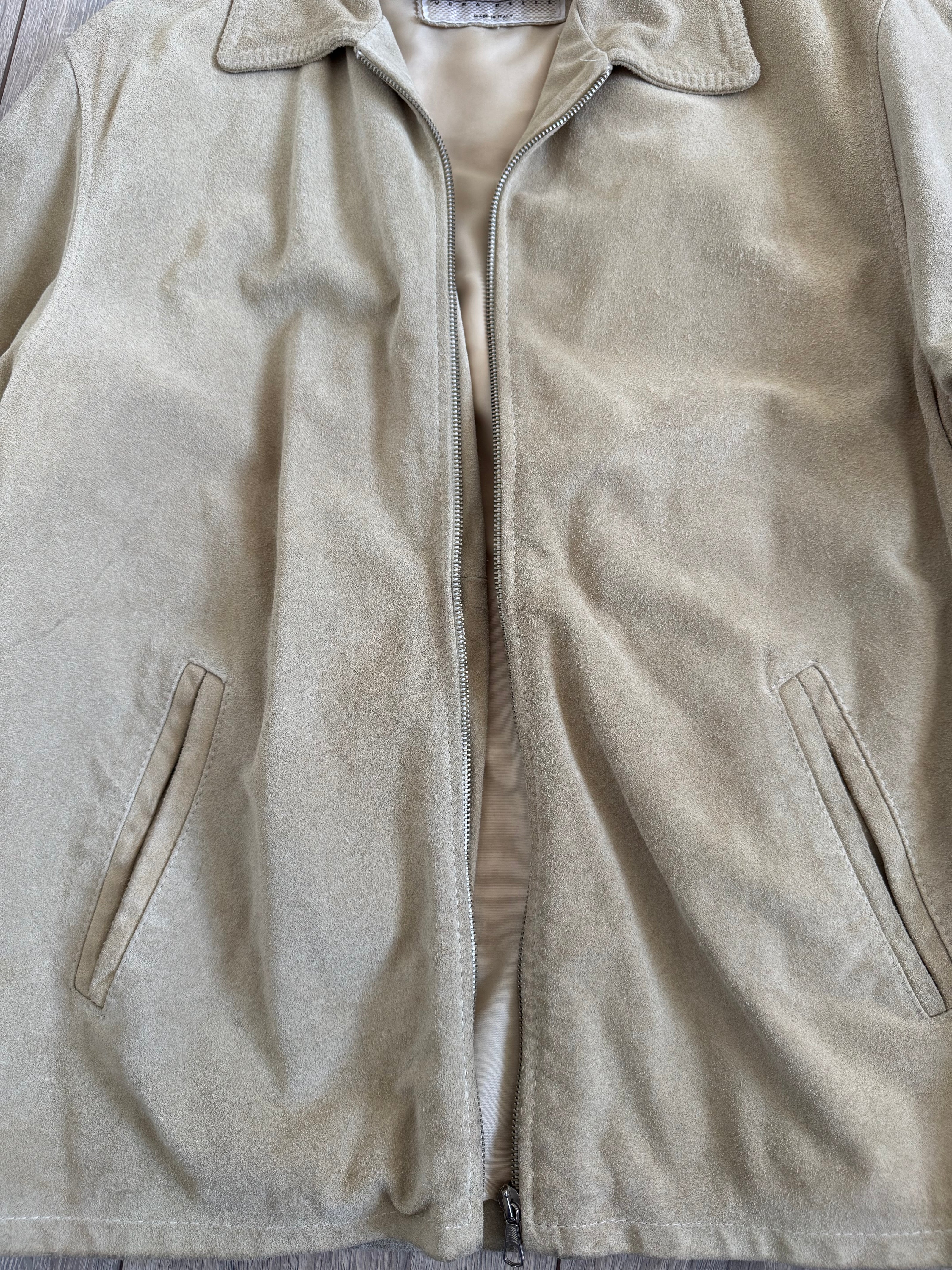 Light Beige Suede Bomberjacket