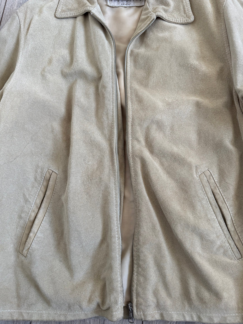 Light Beige Suede Bomberjacket