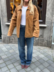 Beige Suede Oversized Jacket