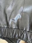 90s Black Leather Oversized Bomberjacket