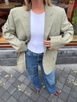 Light Khaki Beige Oversized Blazer