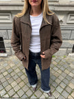 Brown Oversized Vintage Leather/Suede Jacket