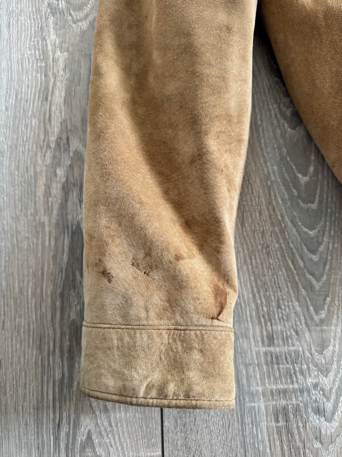 Beige Suede Bomber Jacket