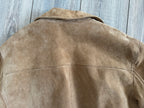 Beige Suede Bomber Jacket