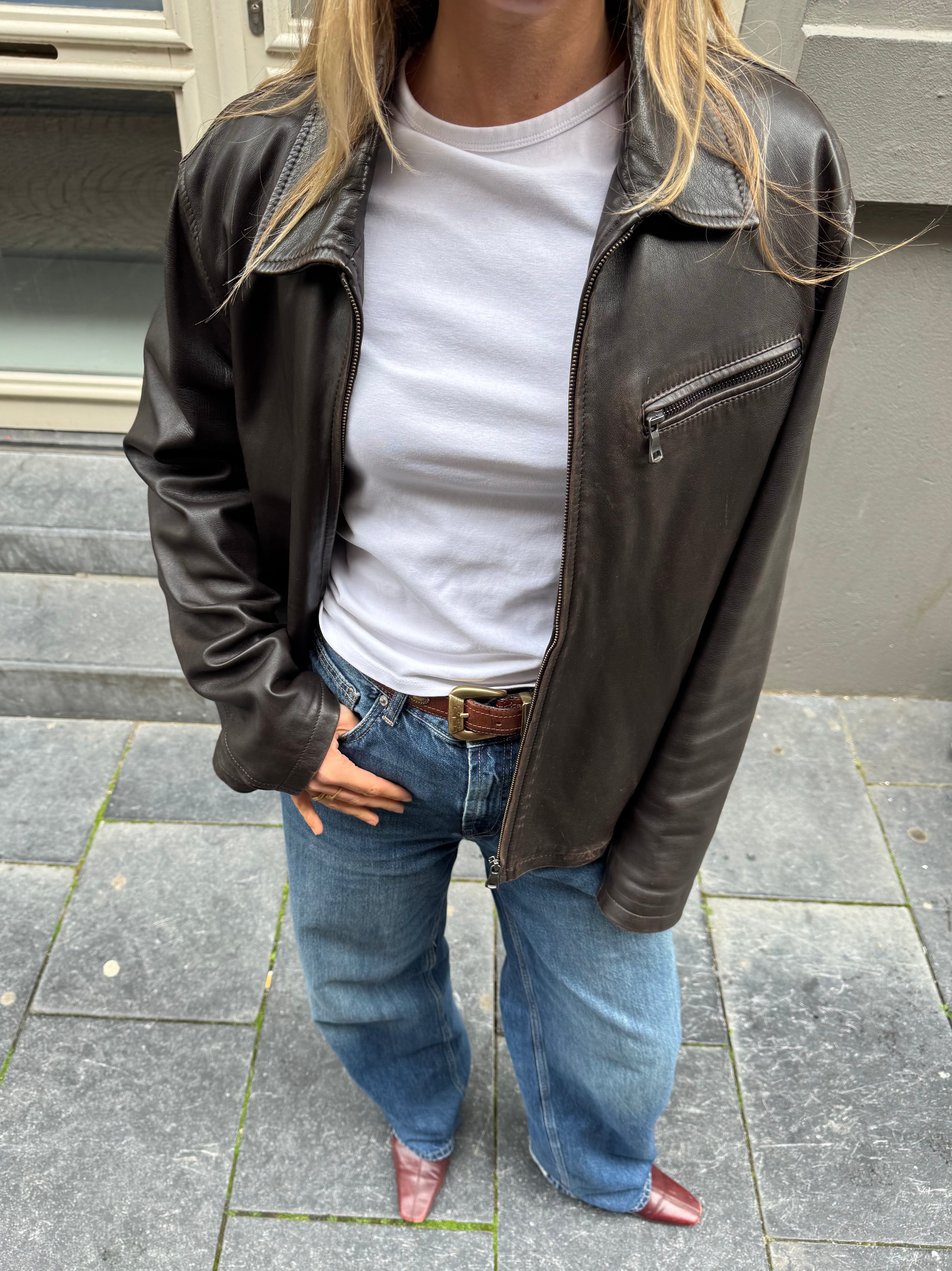 Brown Leather Vintage Jacket
