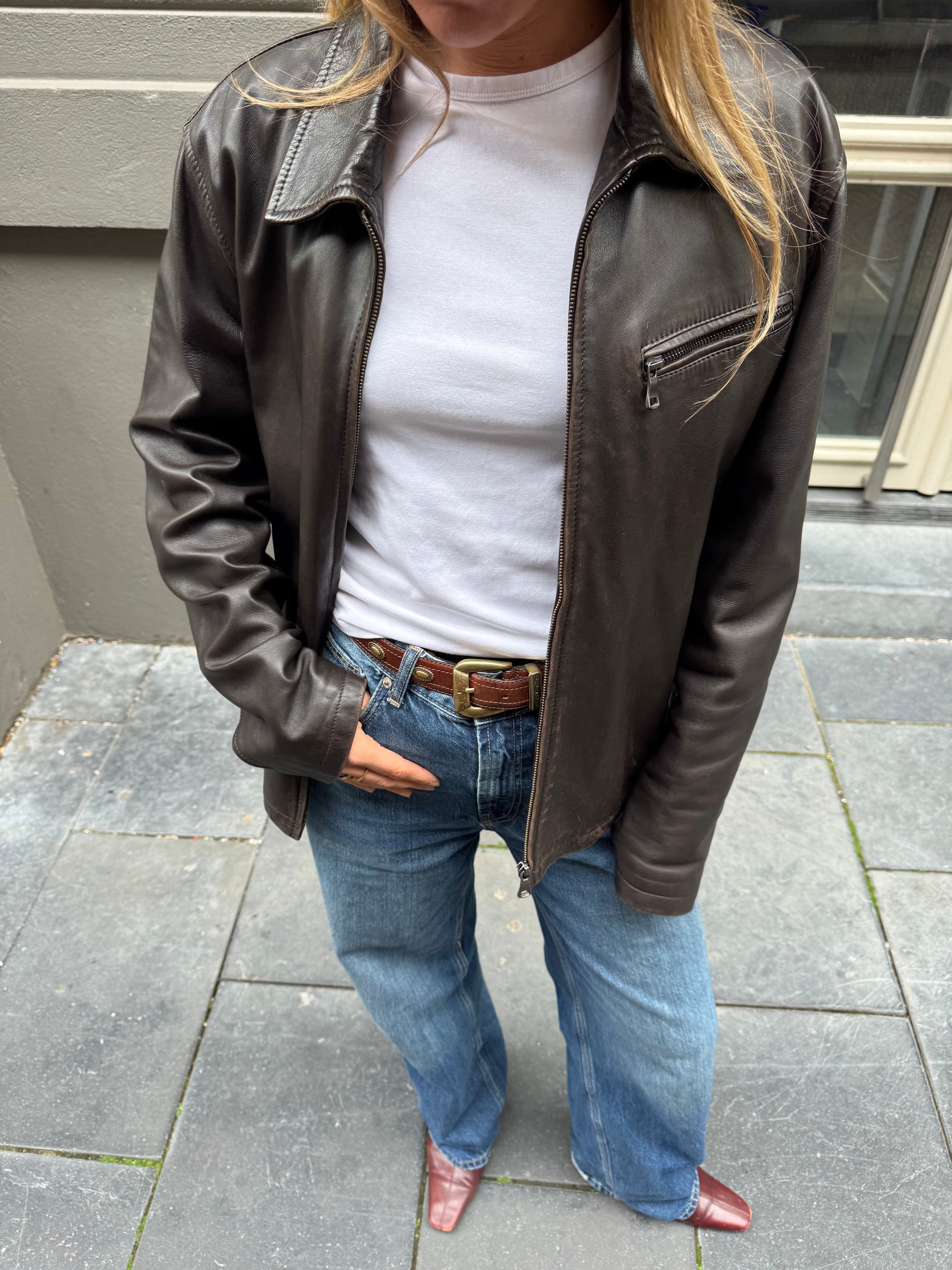Brown Leather Vintage Jacket
