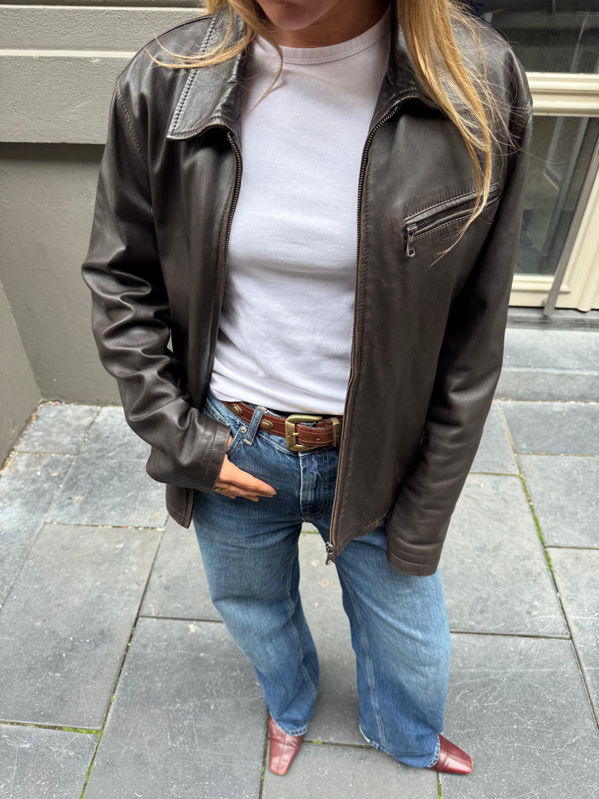 Brown Leather Vintage Jacket