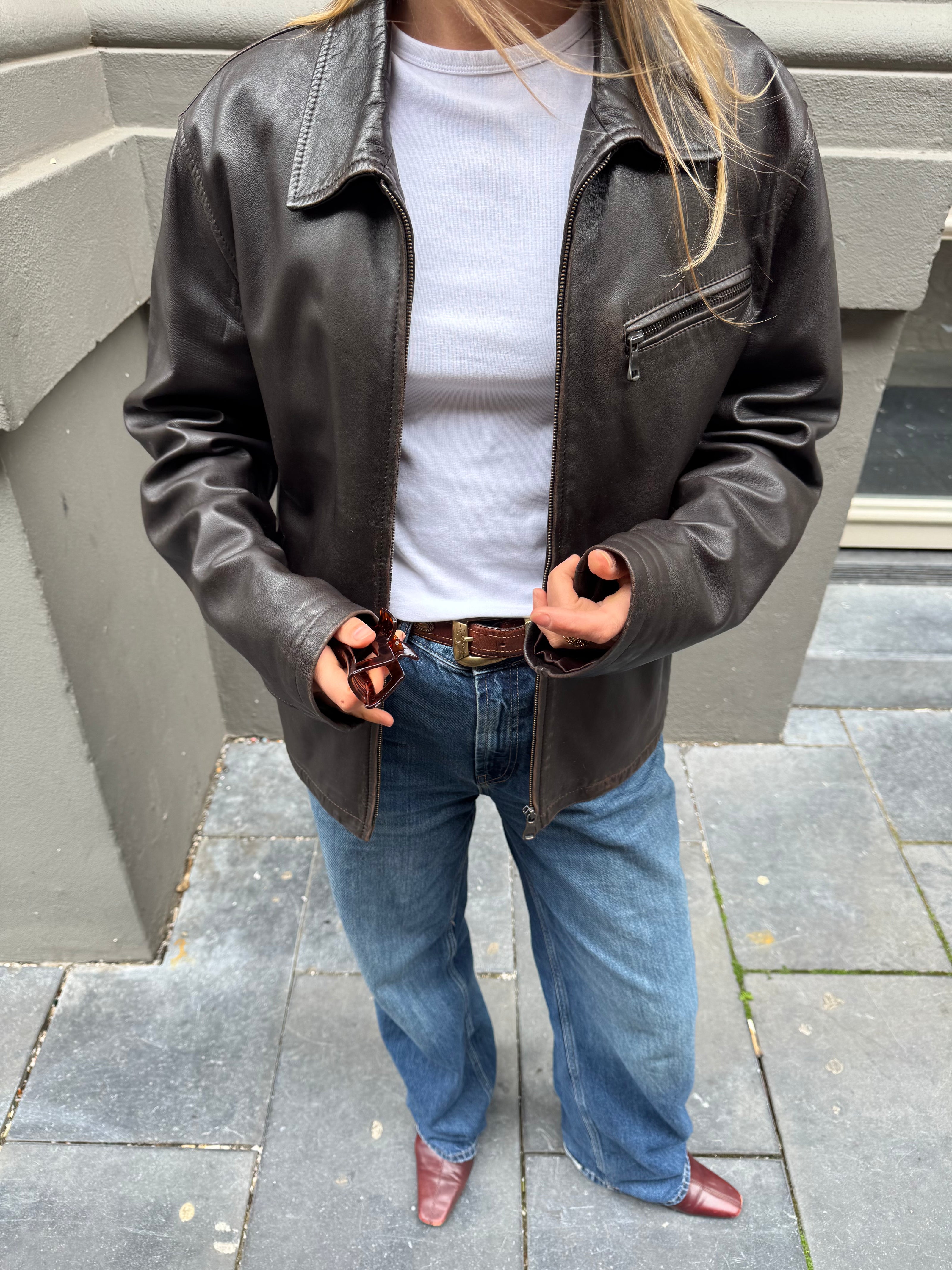 Brown Leather Vintage Jacket