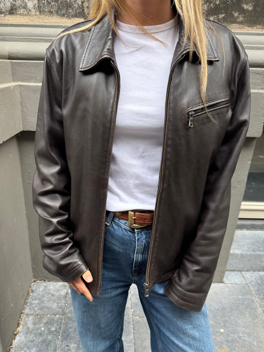 Brown Leather Vintage Jacket