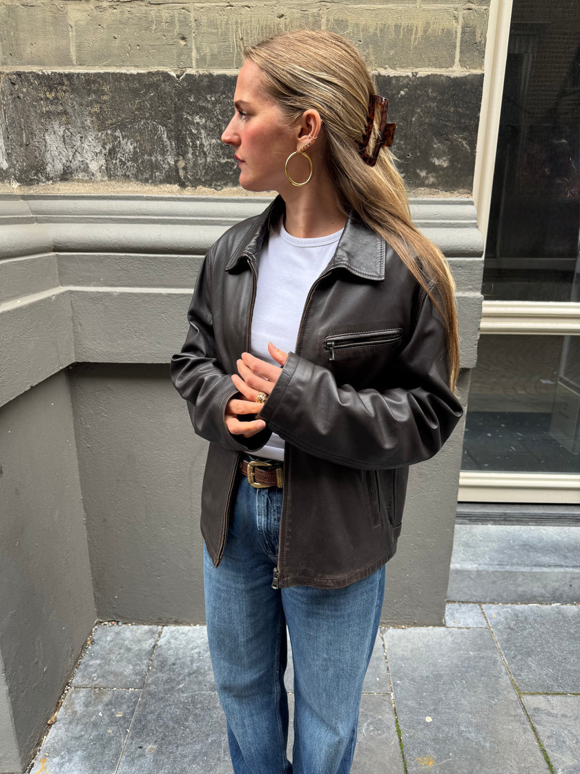 Brown Leather Vintage Jacket