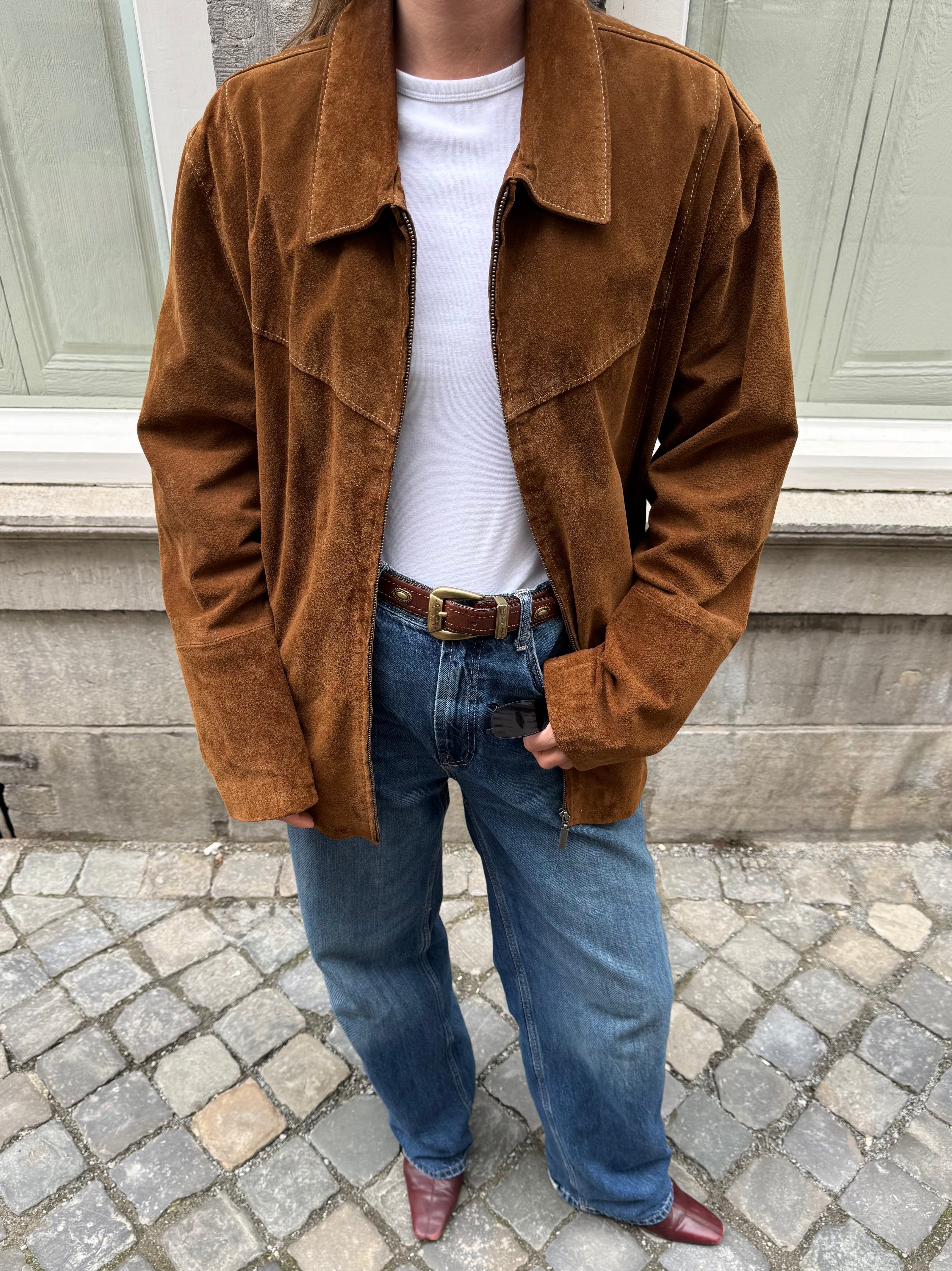 Vintage suede leather jacket by Biaggini