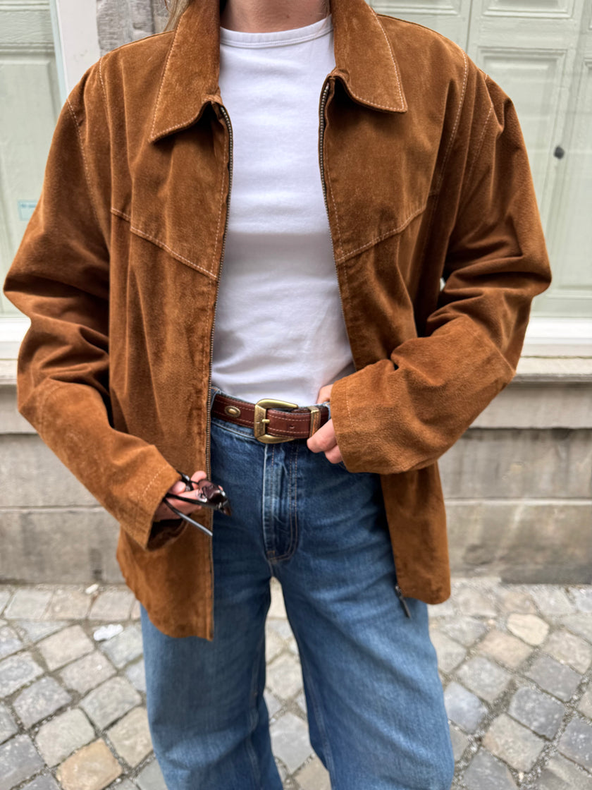 Vintage suede leather jacket by Biaggini