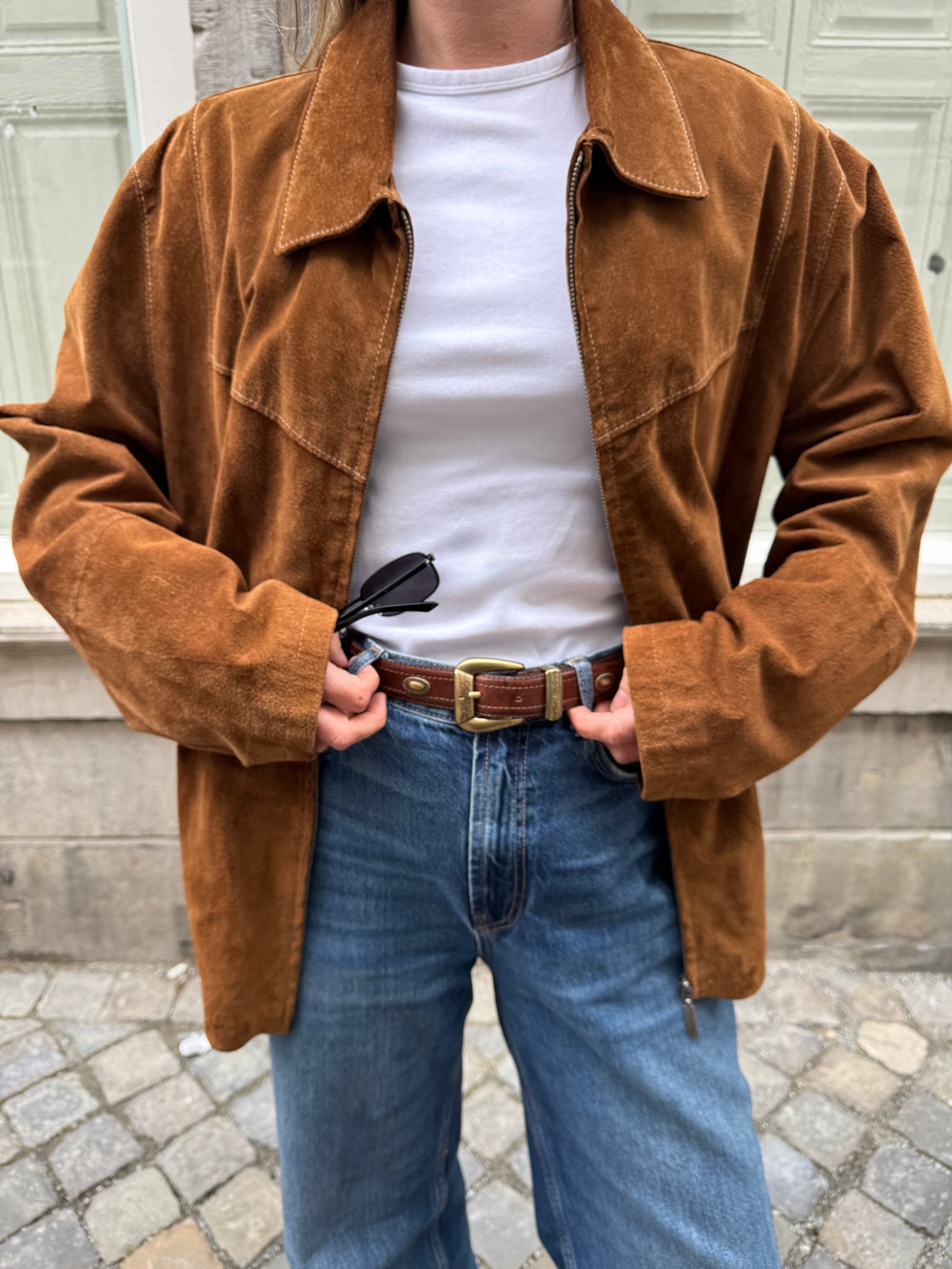 Vintage suede leather jacket by Biaggini