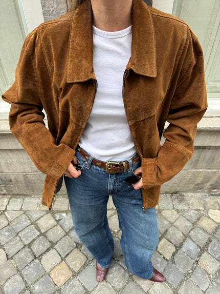 Vintage suede leather jacket by Biaggini