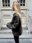 Distressed / Worn Grey/Brown Leather Vintage Jacket